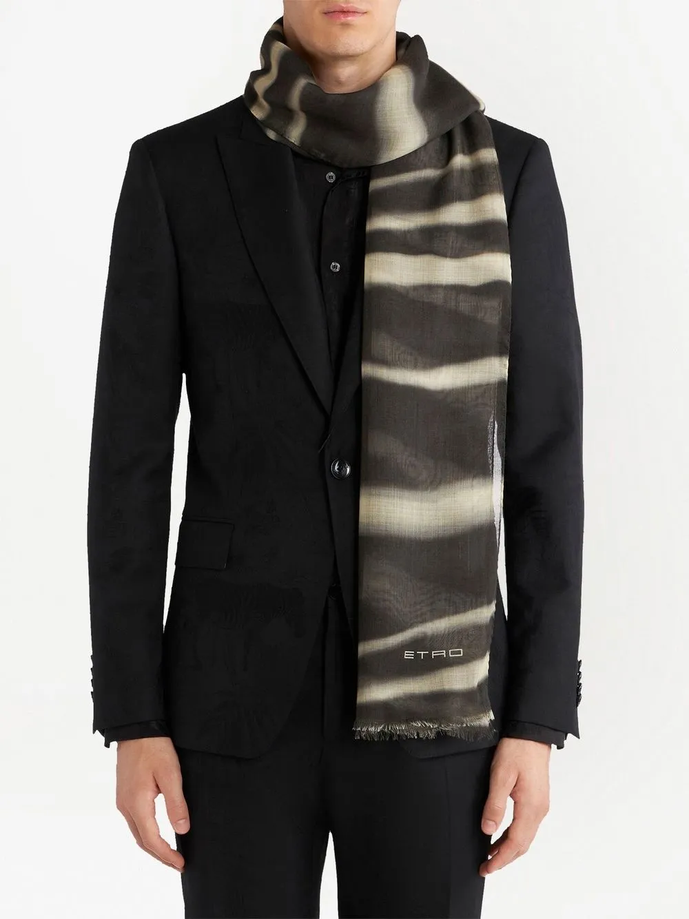 ETRO Sjaal met abstracte print - Zwart
