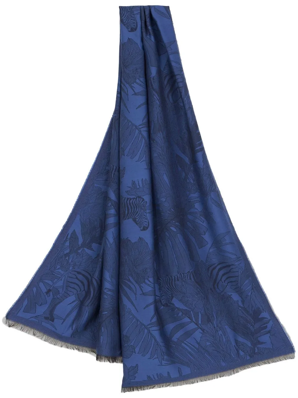 

ETRO zebra-print knit scarf - Blue