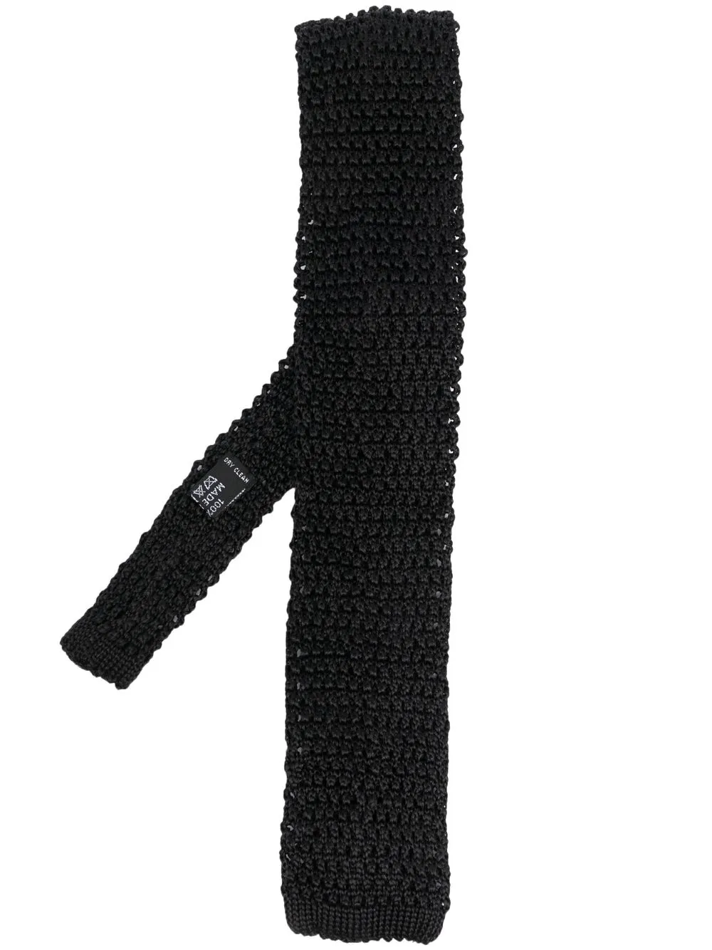 

Brioni corbata de tejido fino con punta cuadrada - Negro