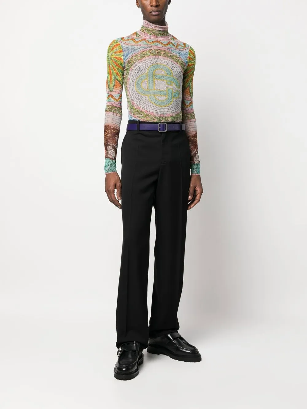 Casablanca Top met mesh - Blauw