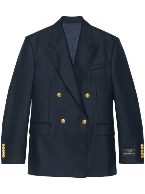 label-detail cashmere blazer