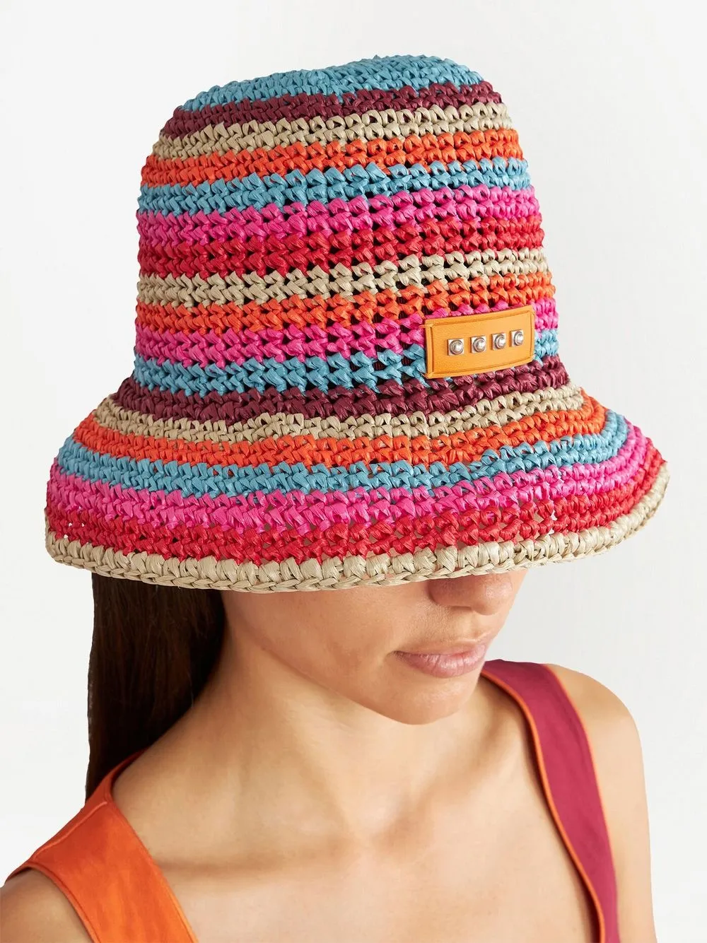  Etro Crochet Striped Bucket Hat - Multicolour 