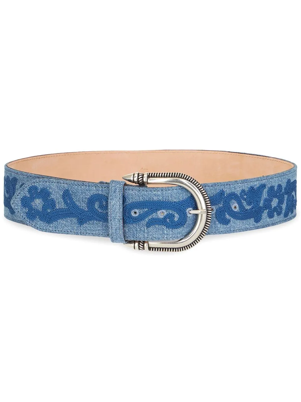 

ETRO cinturón de mezclilla con bordado floral - Azul