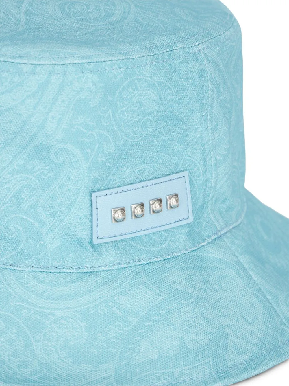  Etro Fischerhut Mit Paisley Print   Blau 
