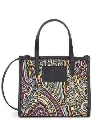 ETRO Paisley Jacquard Tote Bag Black FARFETCH AE