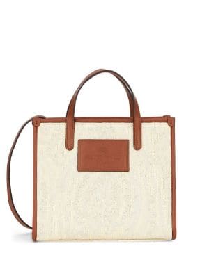 ETRO Embossed laser-cut leather tote