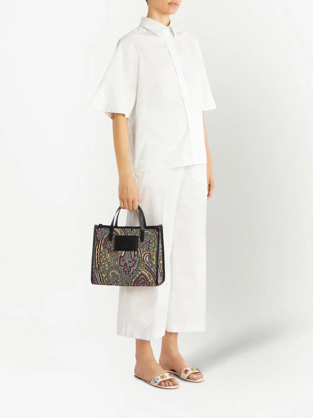 ETRO Shopper met paisley-print - Zwart