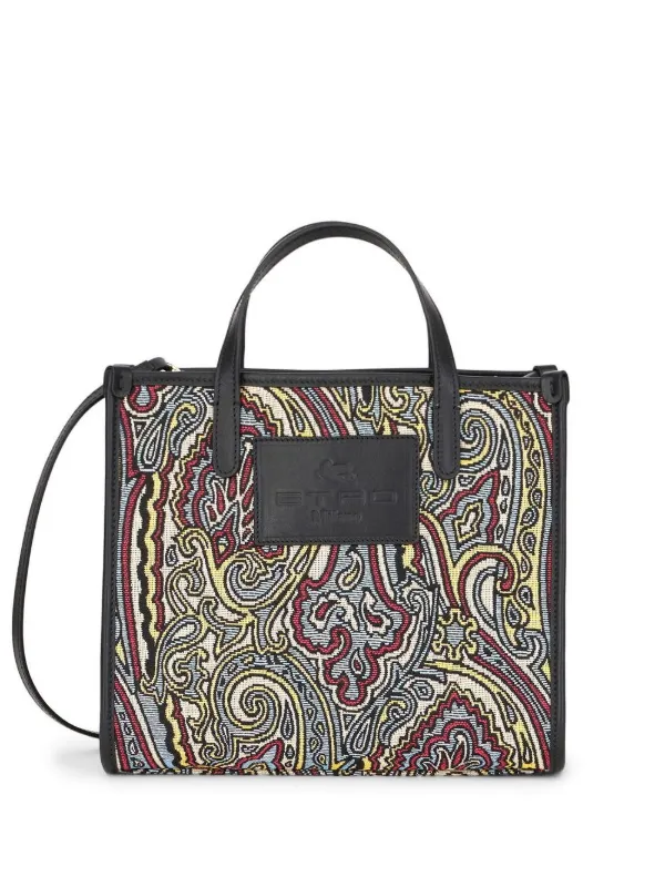 Paisley print shop tote bag