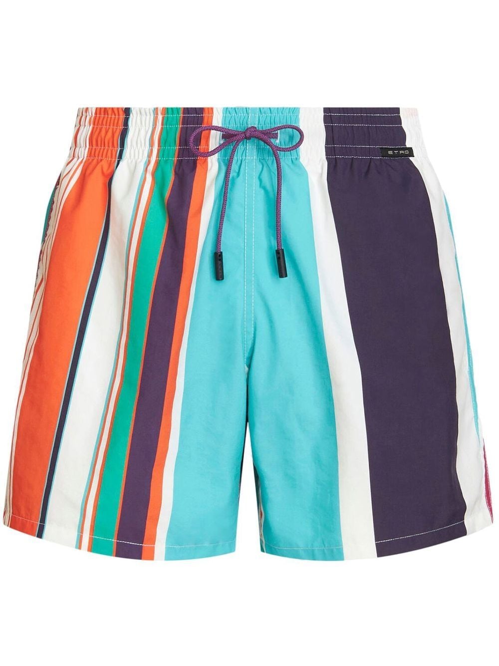 Shop Etro Striped Swim Shorts In Blue