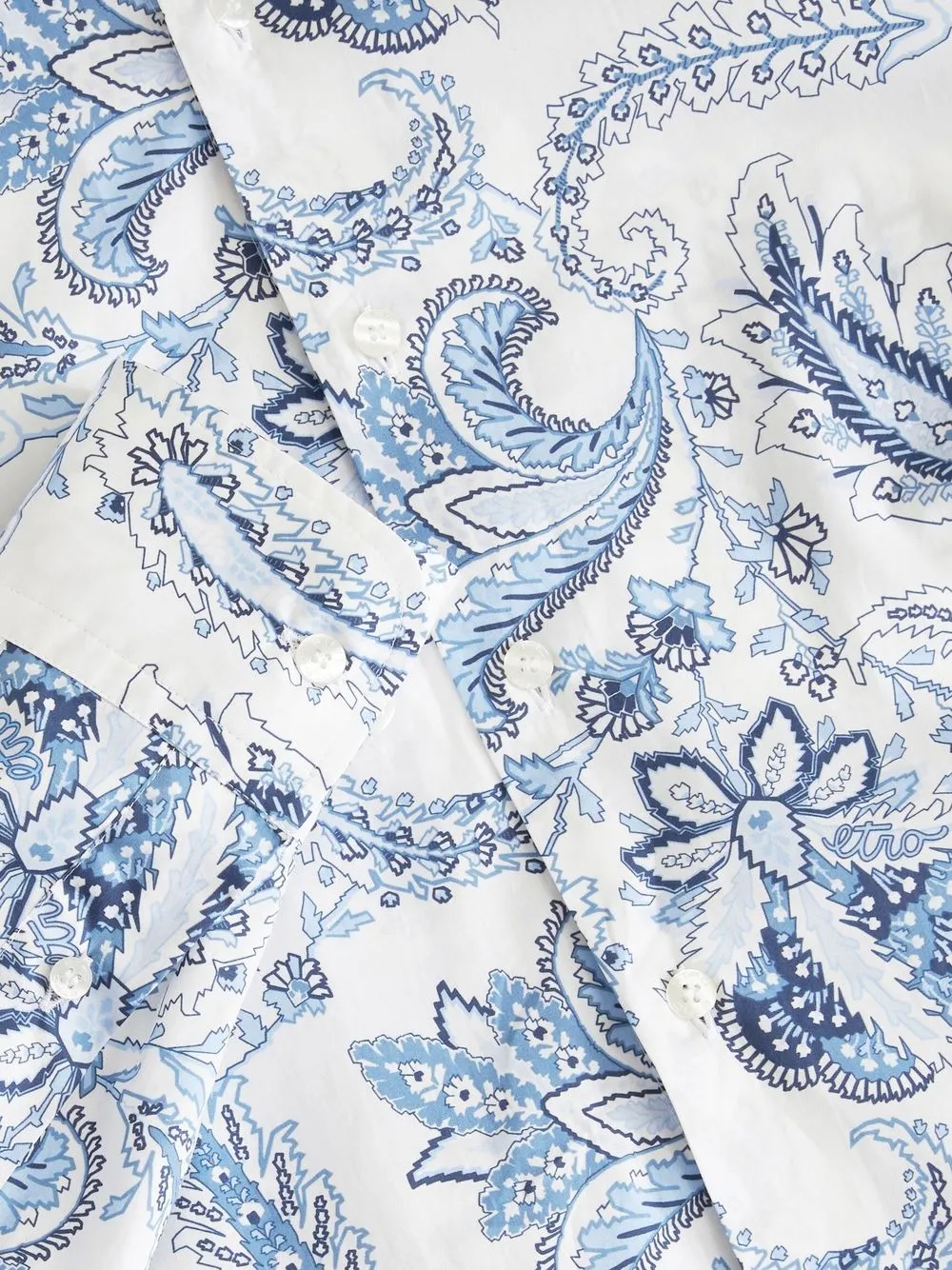 Etro White Shirt With Blue Paisley Print In White