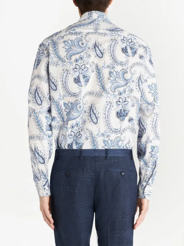 シャツ Etro Floral Paisley Printed Poplin Shirt Etro Floral Paisley Print Shirt, $500 | farfetch.com | Lookastic