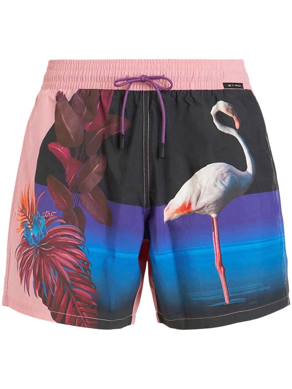 Shop Etro Floral-print Swim Shorts In Pink
