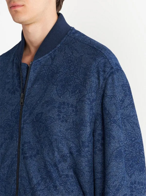 ETRO フラワープリント キモノジャケット ネイビー ETRO フローラル ボンバージャケット | ブルー | FARFETCH JP