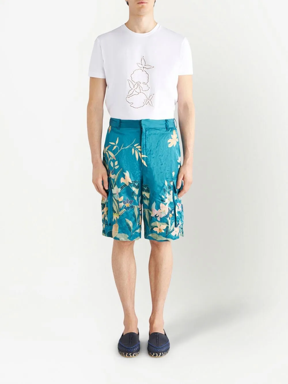 ETRO Bermuda shorts met bloemenprint - Blauw