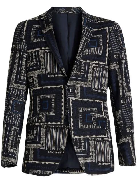 ETRO graphic-print textured blazer