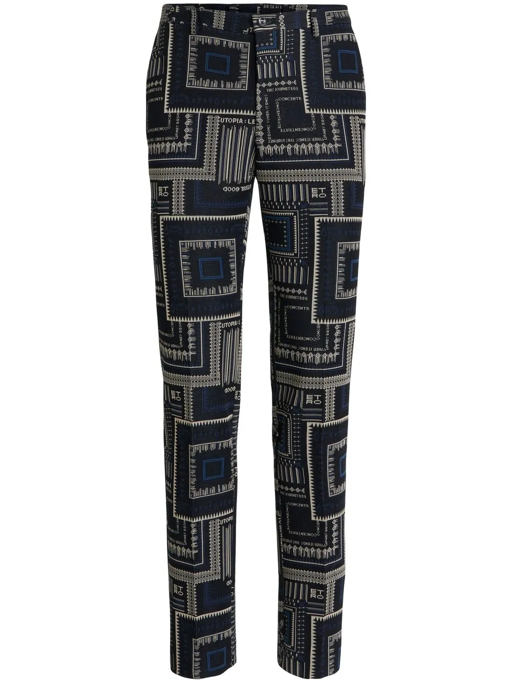 ETRO pantalones de vestir con estampado gráfico - Azul