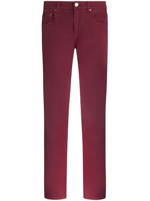 embroidered straight-leg jeans