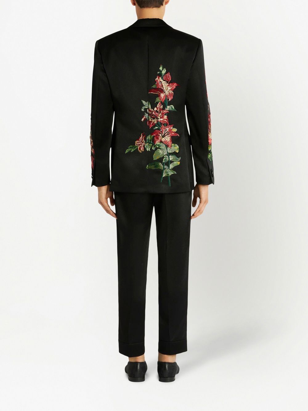 Shop Etro Floral-embroidered Single-breasted Blazer In Black