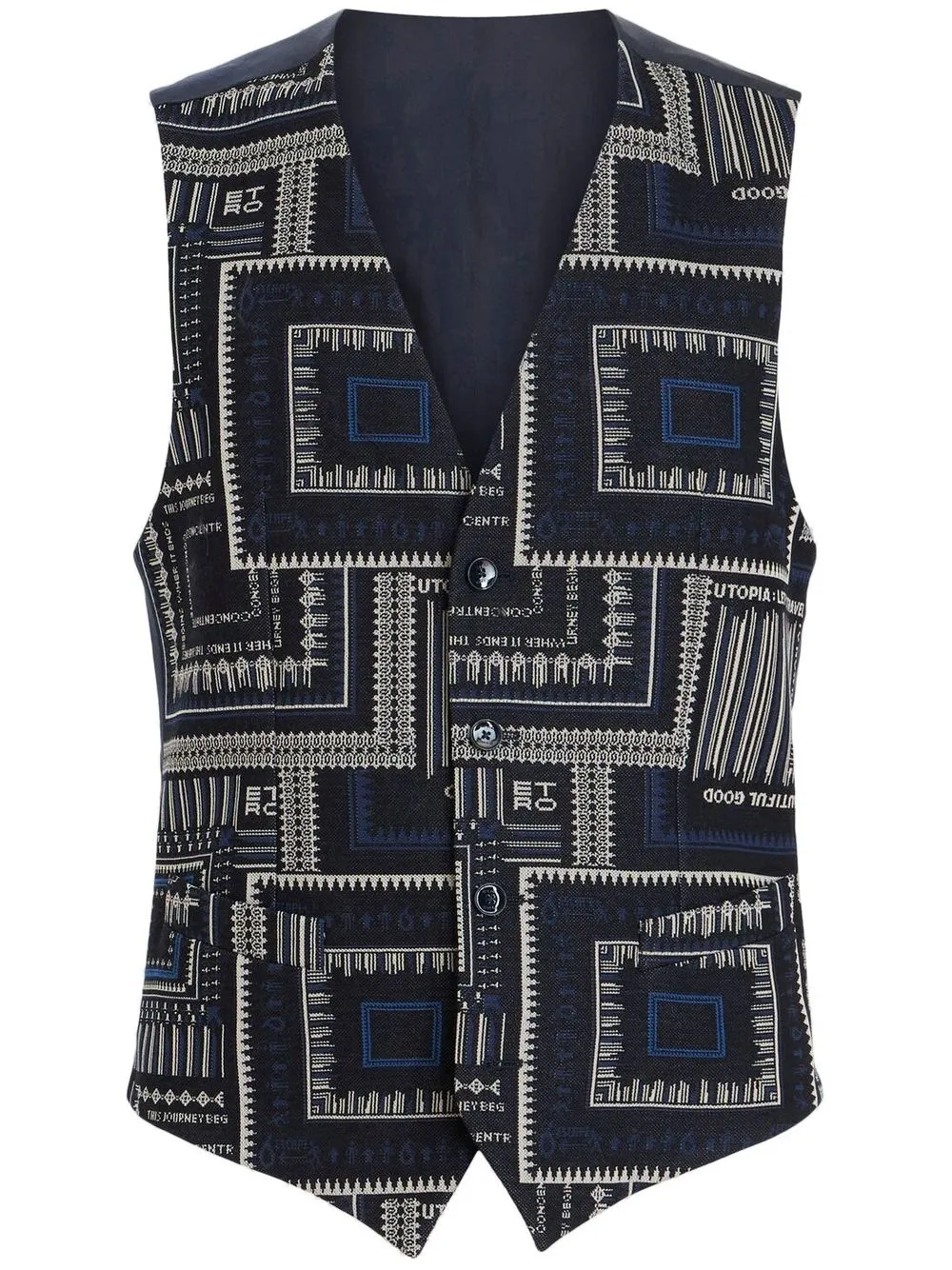 

ETRO graphic-print waistcoat - Black