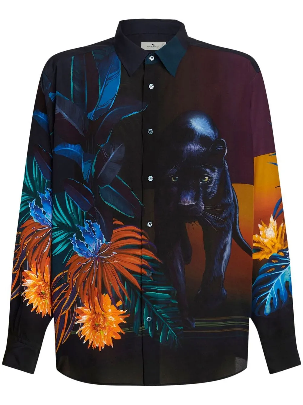 ETRO graphic-print silk shirt - Black