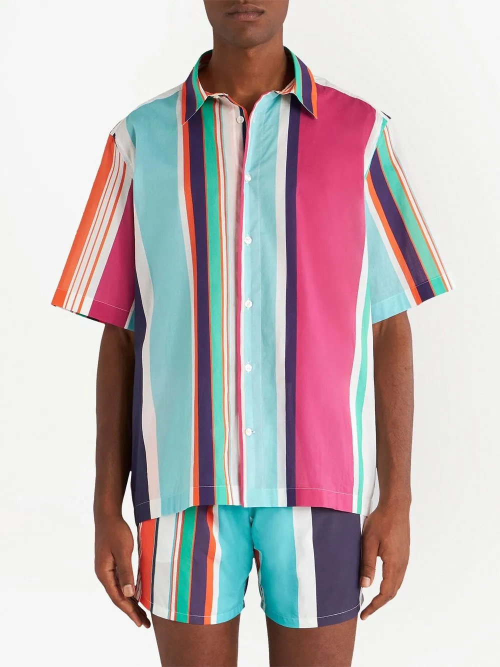 Etro Vertical-stripe Shirt In Blue