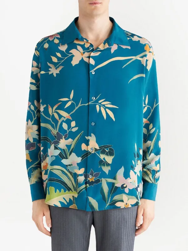 Floral print deals shirt mens
