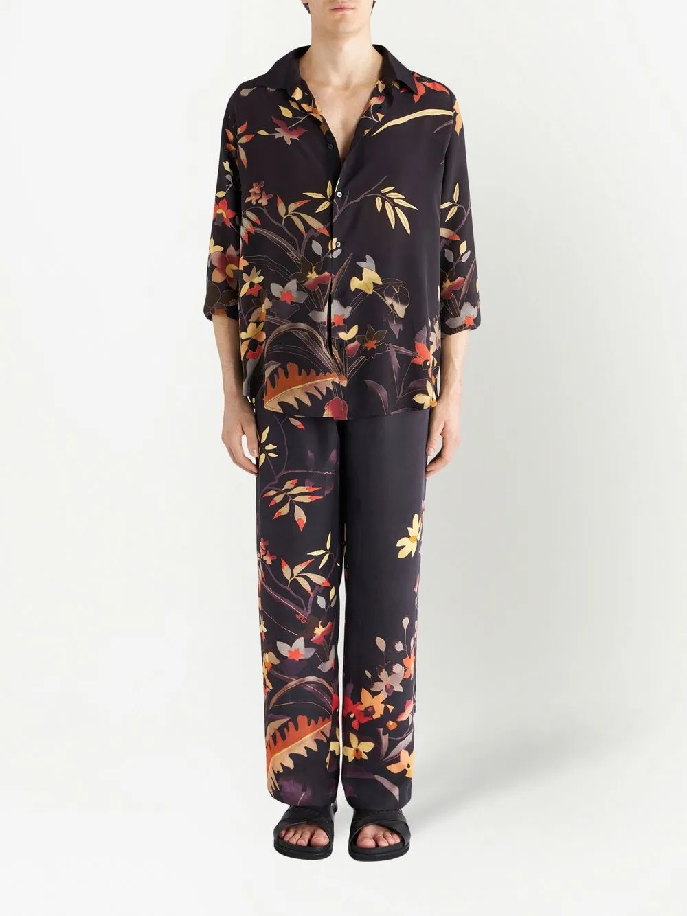 ETRO Overhemd met bloemenprint - Zwart
