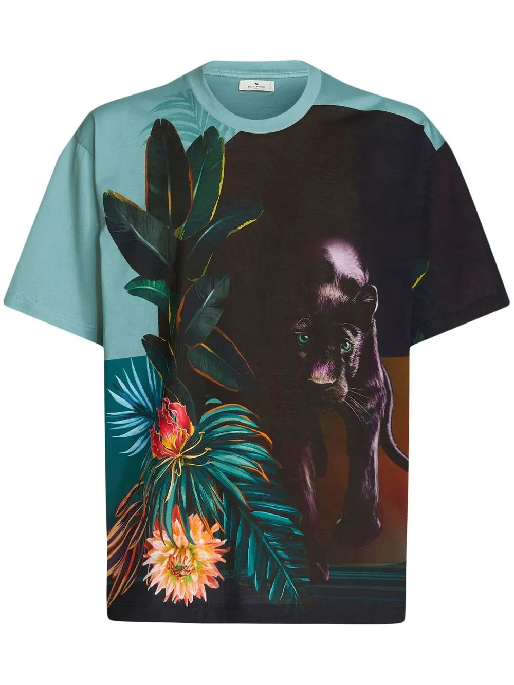 

ETRO floral-print cotton T-shirt - Blue