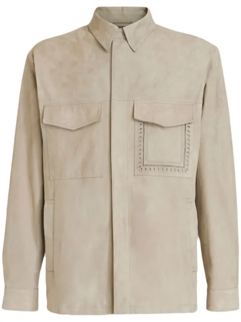 ETRO suede safari shirt jacket