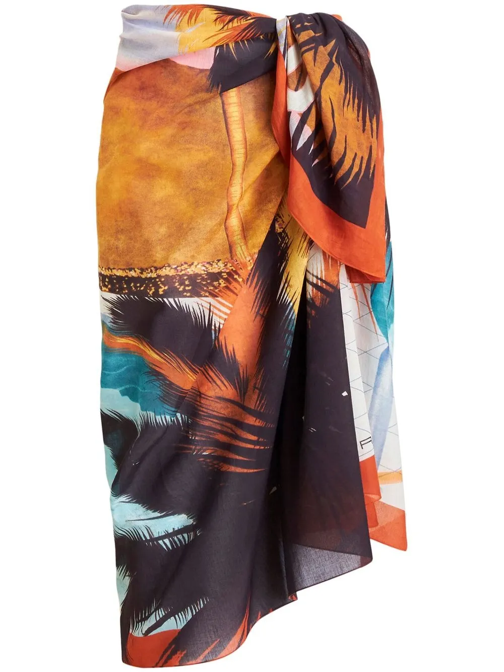 

ETRO tropical-print cotton pareo - Orange