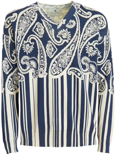 ETRO - paisley-print V-neck jumper