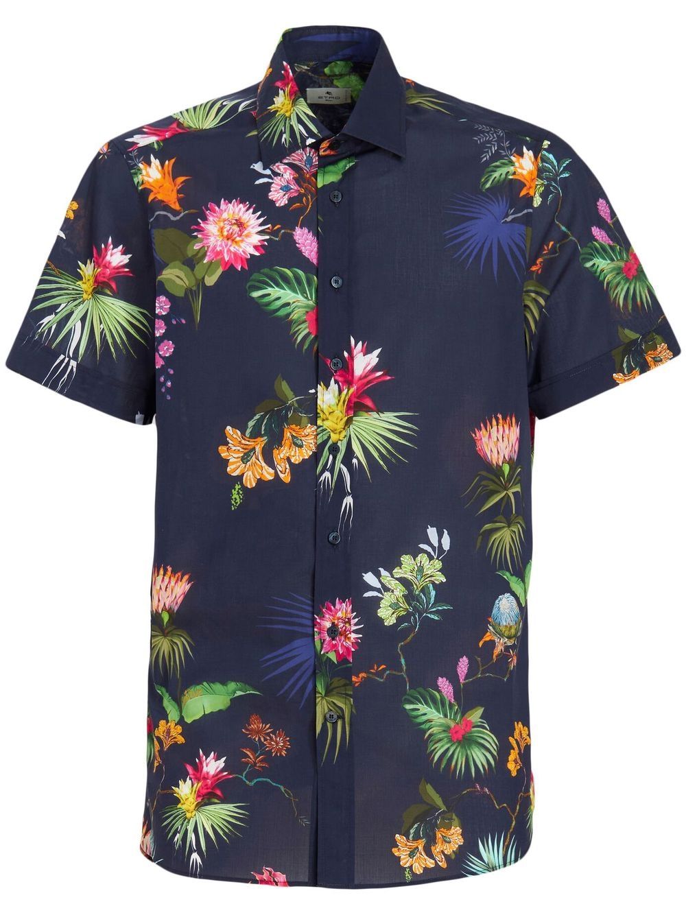 Etro Floral-print Shirt In Blu