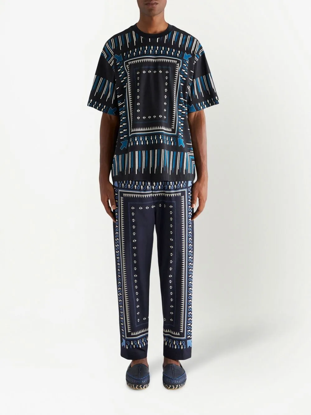 ETRO T-shirt met abstracte print - Blauw