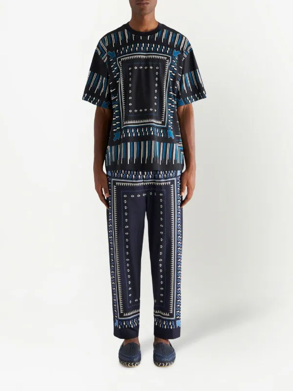 ETRO アブストラクトパターン Tシャツ | ブルー | FARFETCH JP