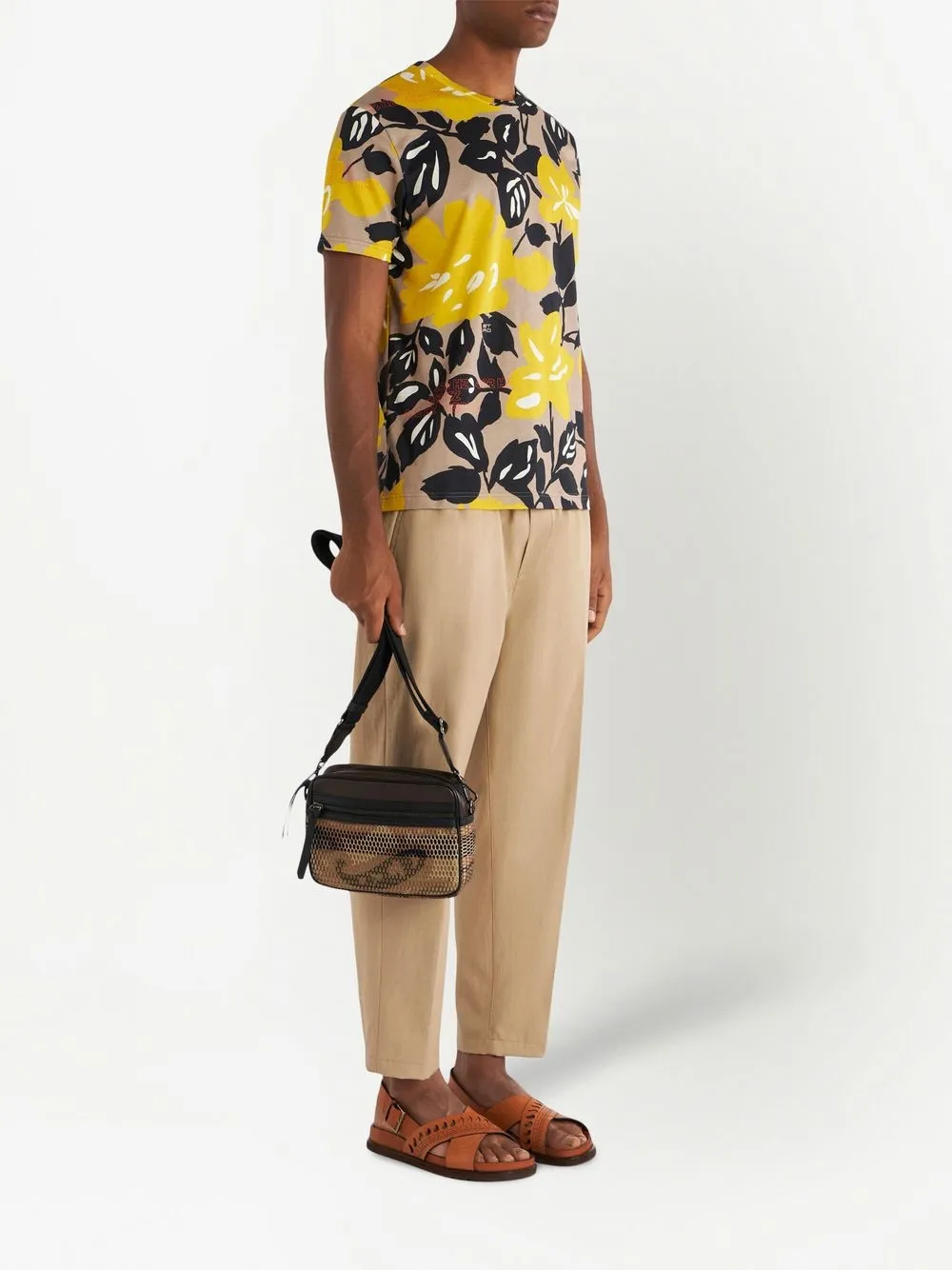 ETRO Schoudertas met paisley-print - Bruin