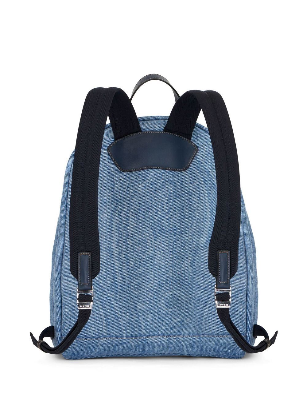 Shop Etro Paisley-print Denim Backpack In Blue