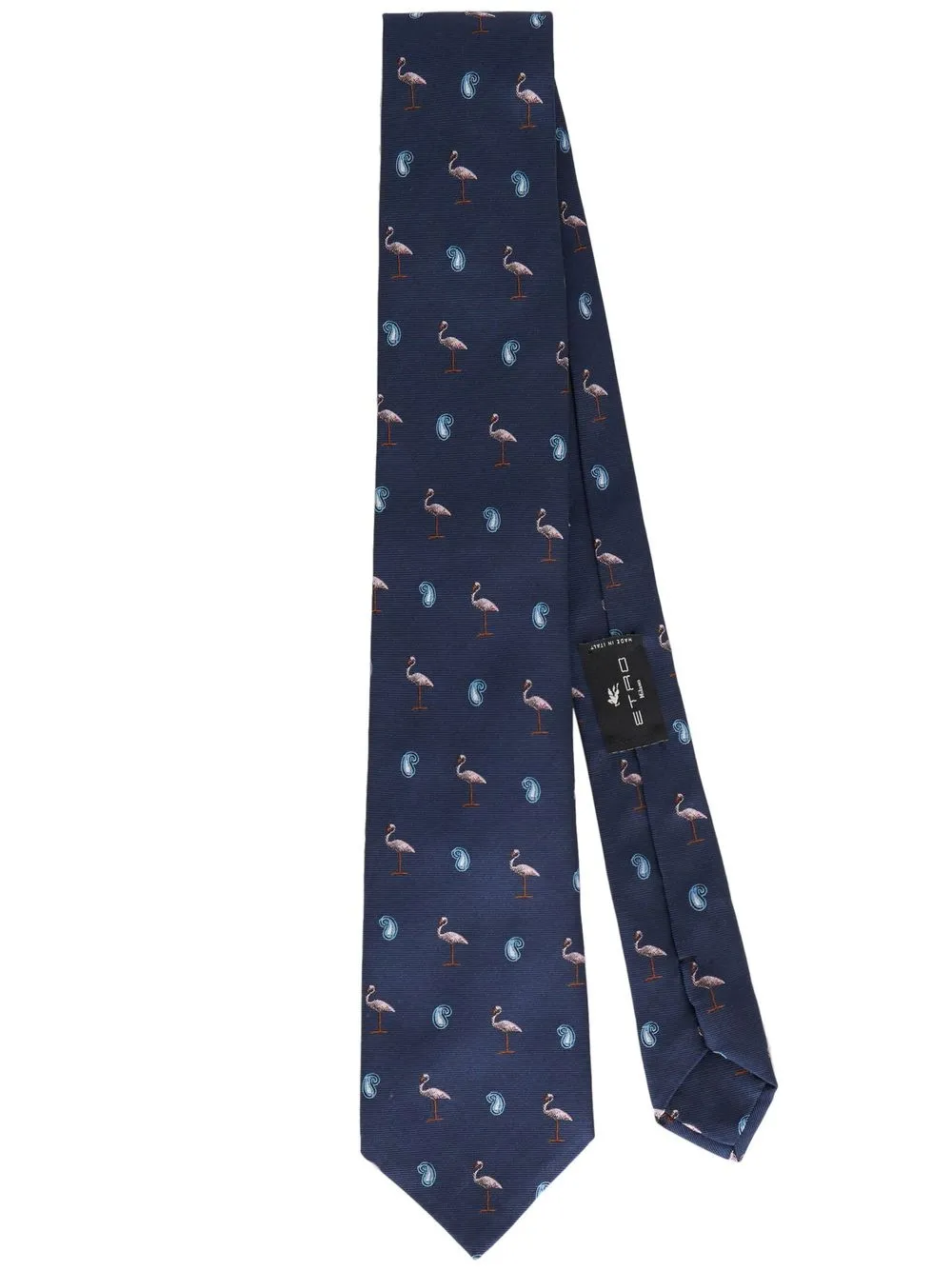 Etro Patterned-jacquard Tie In Blu Fantasia