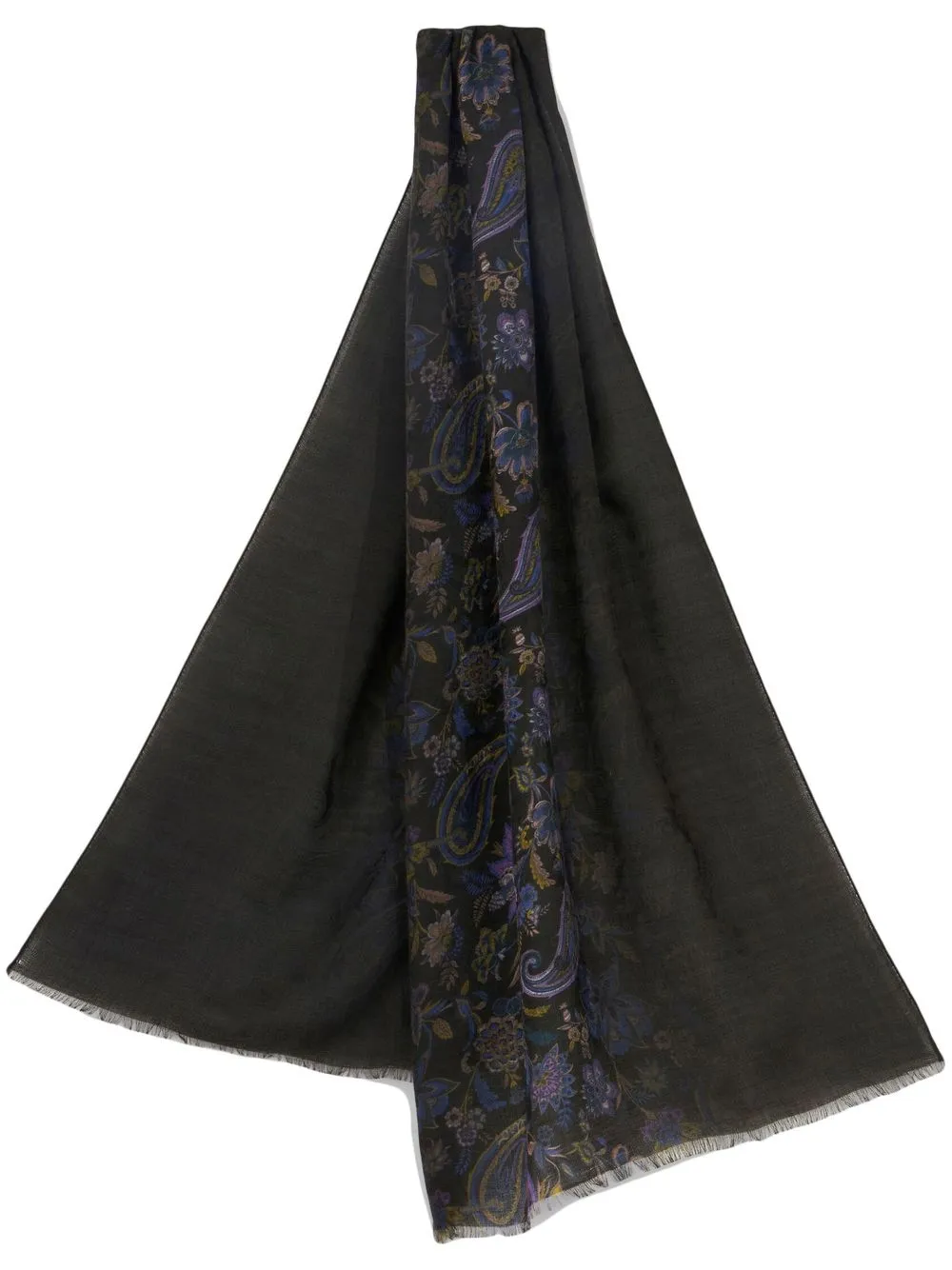 

ETRO paisley-print frayed scarf - Black