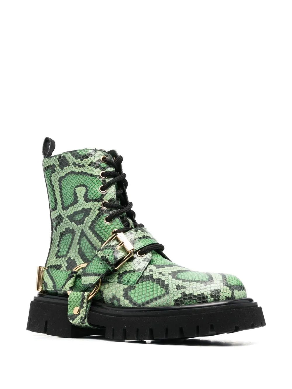 Moschino Laarzen met slangenhuid-effect - Groen