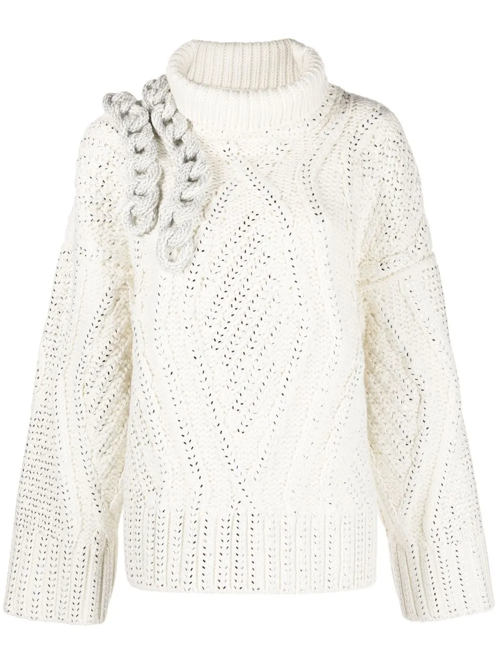 

Ermanno Scervino cable-knit high-neck jumper - White