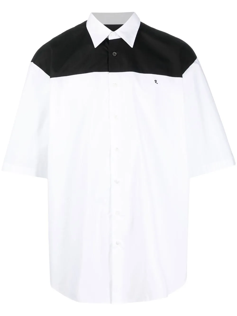 

Raf Simons slogan-print bowling shirt - White