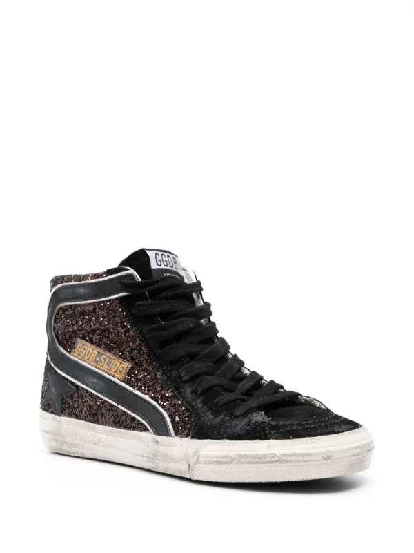 Golden Goose Slide Glitter high top Sneakers Farfetch