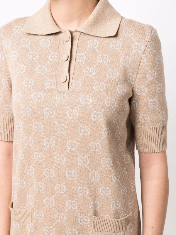 Gucci Vestido Polo Em Lam Jacquard GG Farfetch