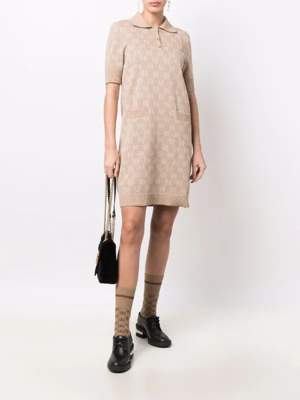 Gucci GG-jacquard Polo Dress | Neutrals | FARFETCH ID