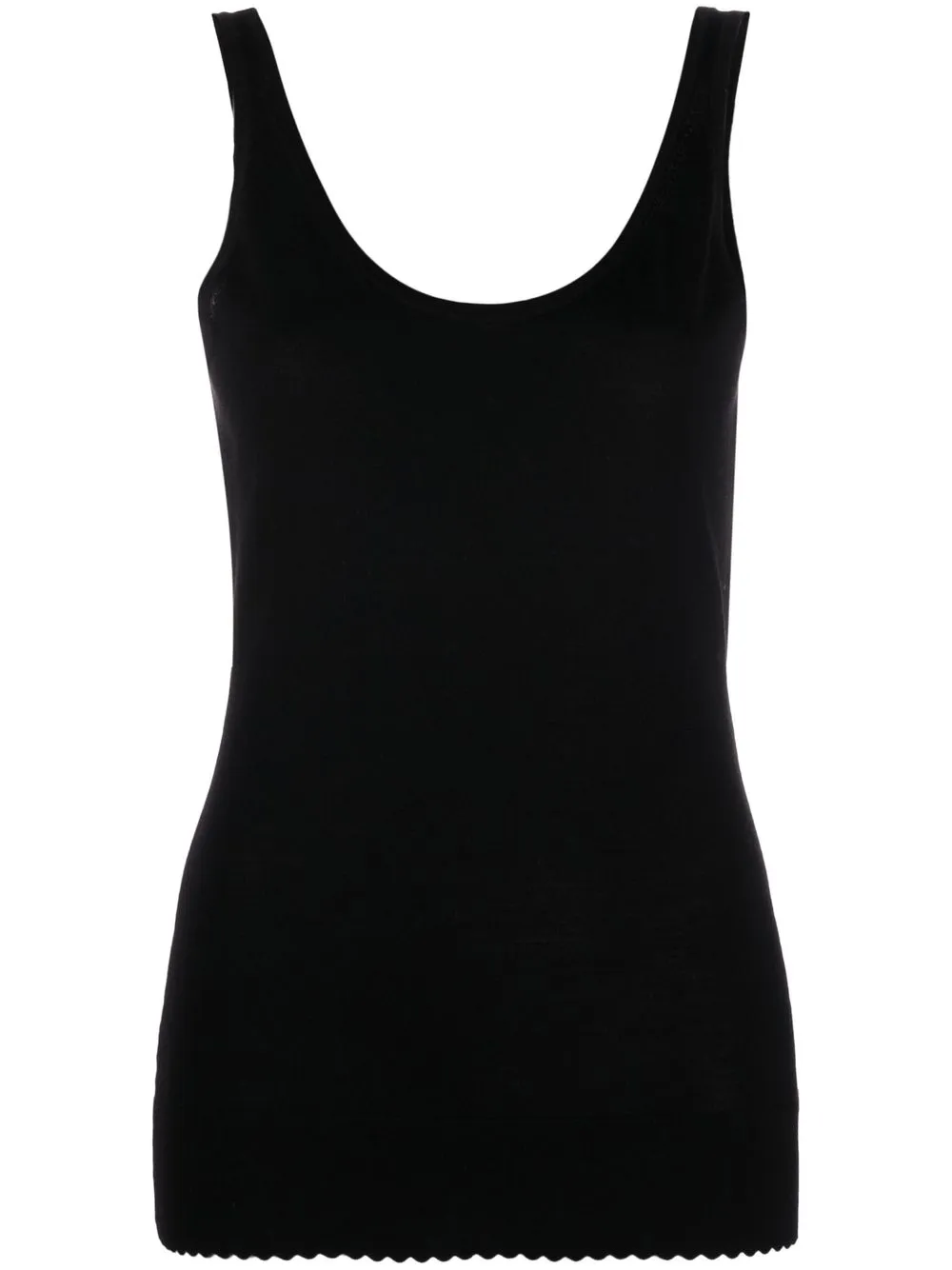 

Chloé scallop-hem tank top - Black