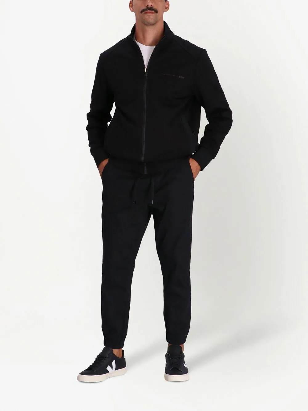 BOSS Jack met logoprint - Zwart