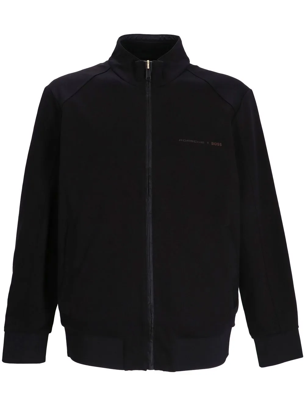 

BOSS logo-print zip-up jacket - Black