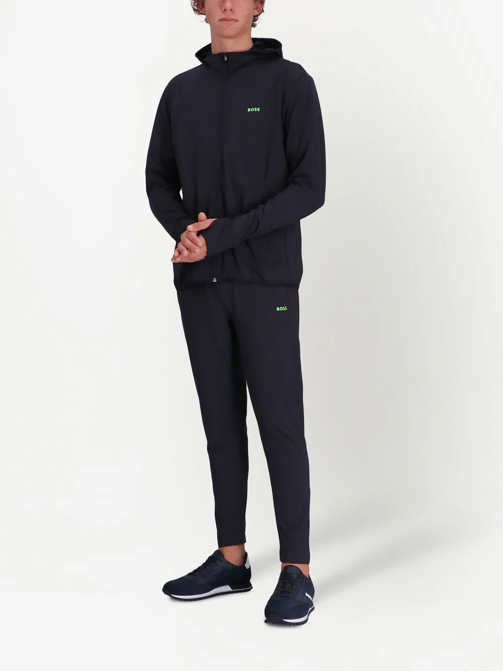 BOSS Trainingsbroek met logoprint - Blauw
