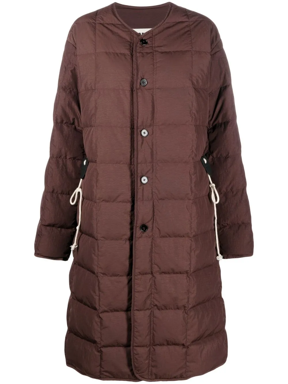 Jil Sander quilted-finish padded coat - Brown