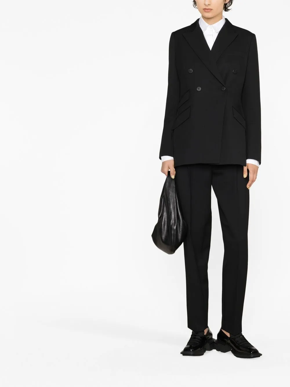Partow Blazer met dubbele rij knopen - Zwart